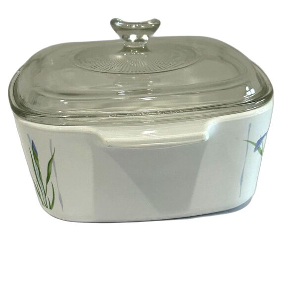 Vintage CorningWare A-1.5-B Casserole Dish with Lid Shadow Iris Pattern USA - Picture 5 of 12